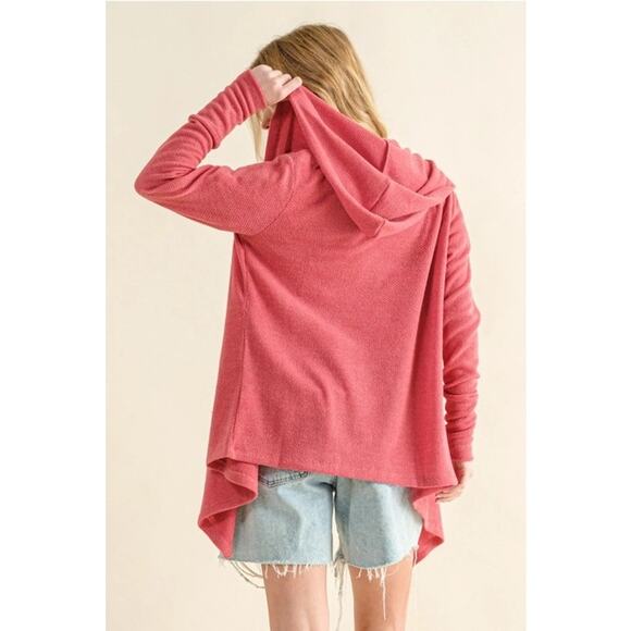 Hoodie Thermal Cardigan Rose Pink - Picture 3 of 3